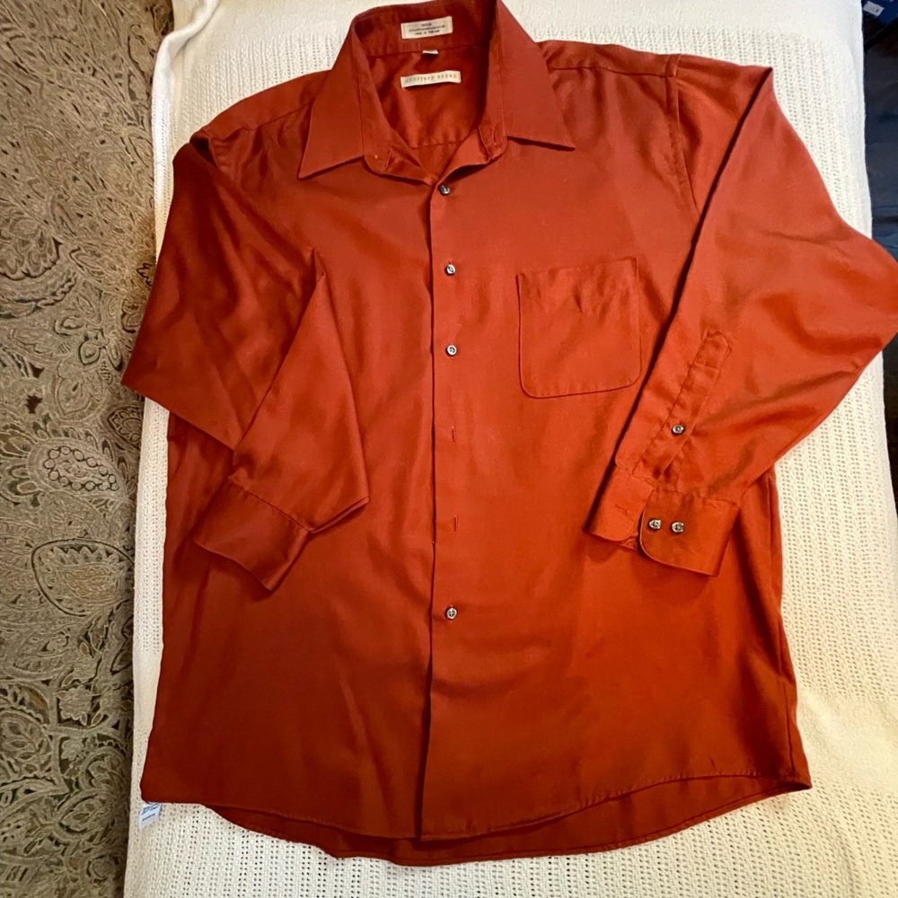 Burnt Orange Wrinkle Free Button Down Dress Shirt (mens)